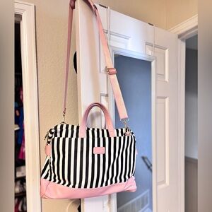 Striped Pink and Black Women's work bag